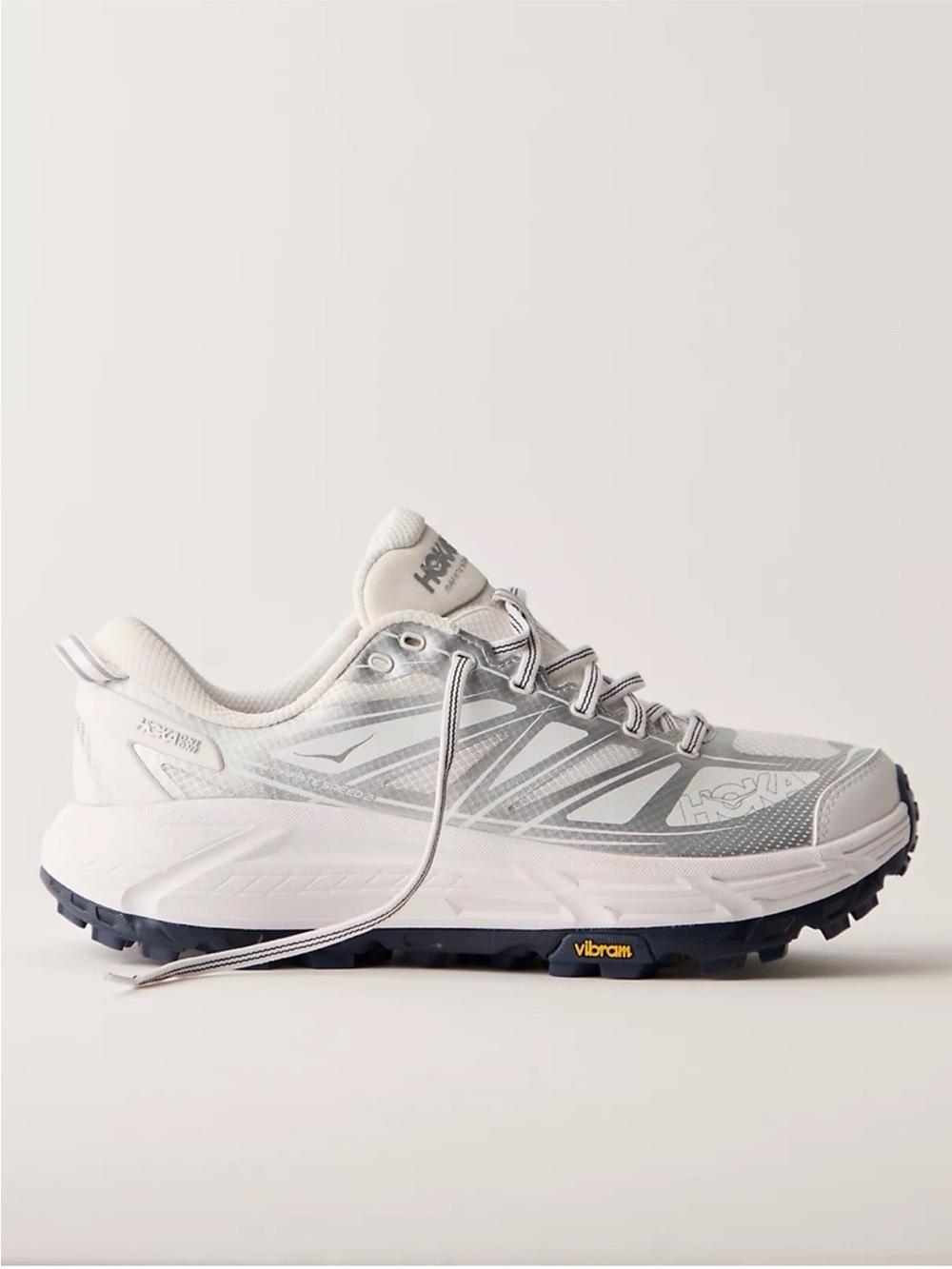 HOKA Mafate Speed 2 Sneakers in White / Silver NWOB